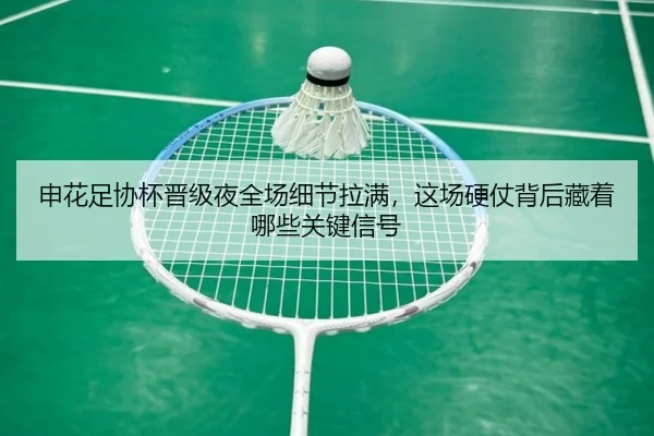 申花足协杯晋级夜全场细节拉满，这场硬仗背后藏着哪些关键信号